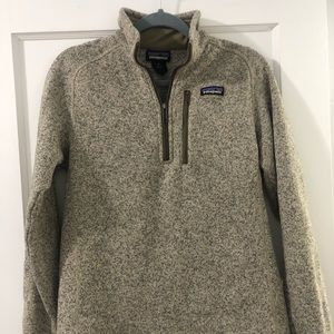 Patagonia better sweater 1/4 zip xs bleached stone